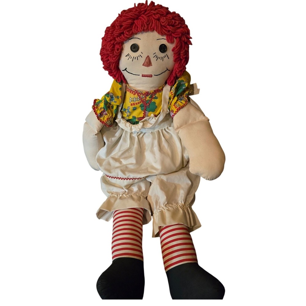 Raggedy‎ Anne Doll Jumbo 38" Great VINTAGE condition 1970s Childhood
